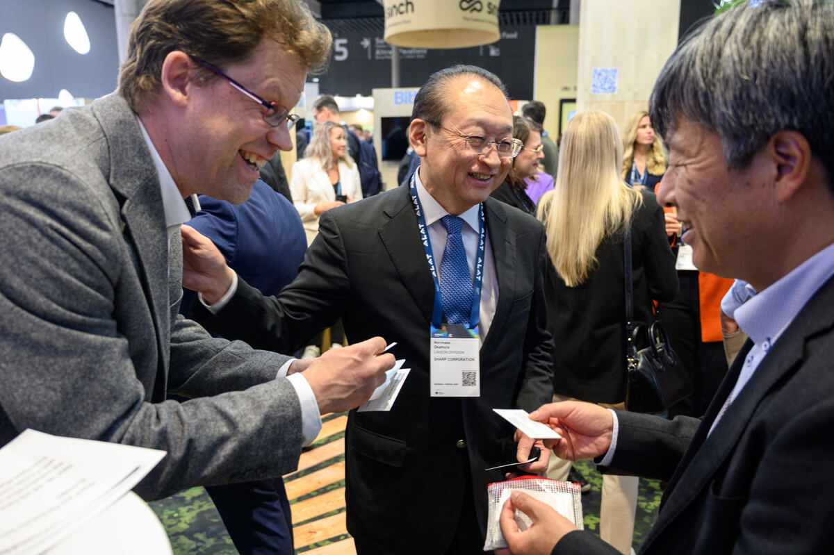 Netwroking event at the Finland Pavilion during MWC 2025